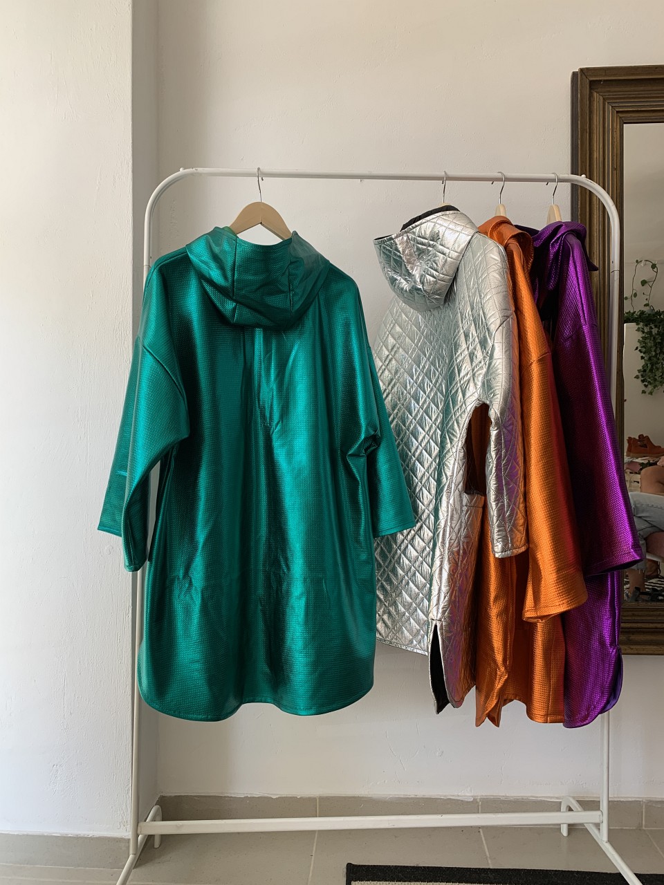 Tutu Skirt  Emerald Green Lame Hooded Coat
