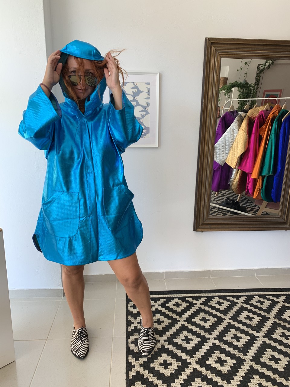 Tutu Skirt Light Blue Hooded Overcoat
