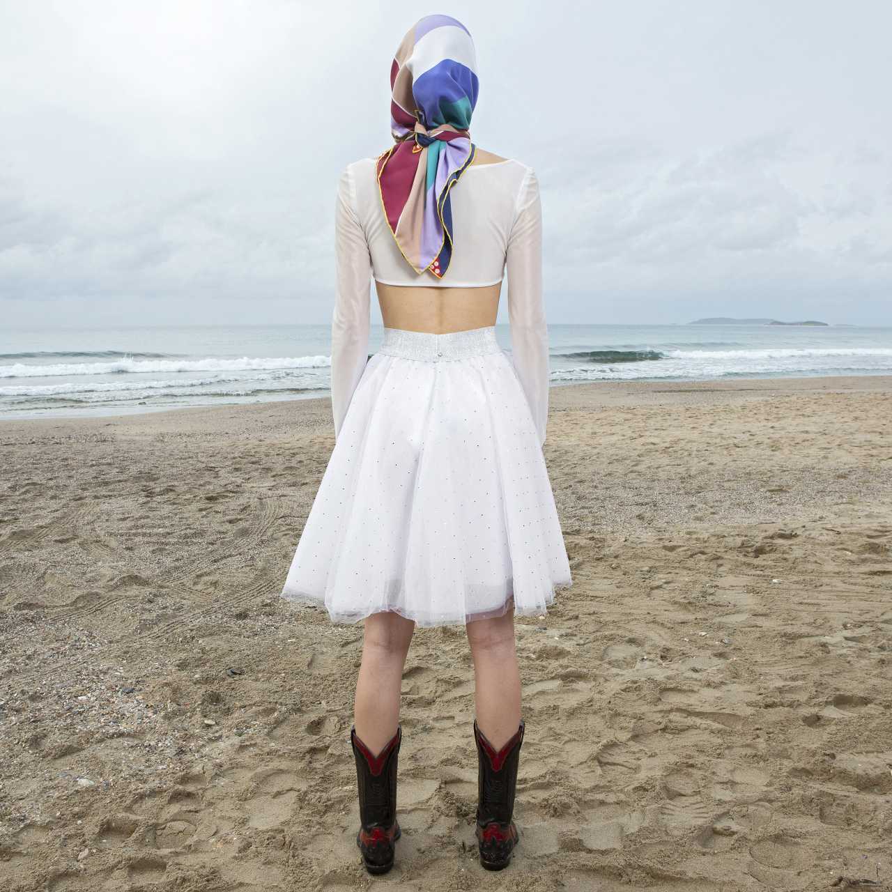Product preview: Tulle Tutu Skirt Short White with Rhinestone 