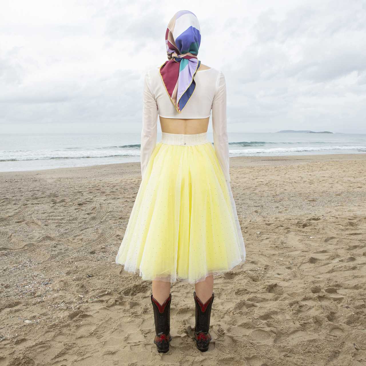 Product preview: Tulle Tutu Skirt Midi Yellow with Rhinestone 