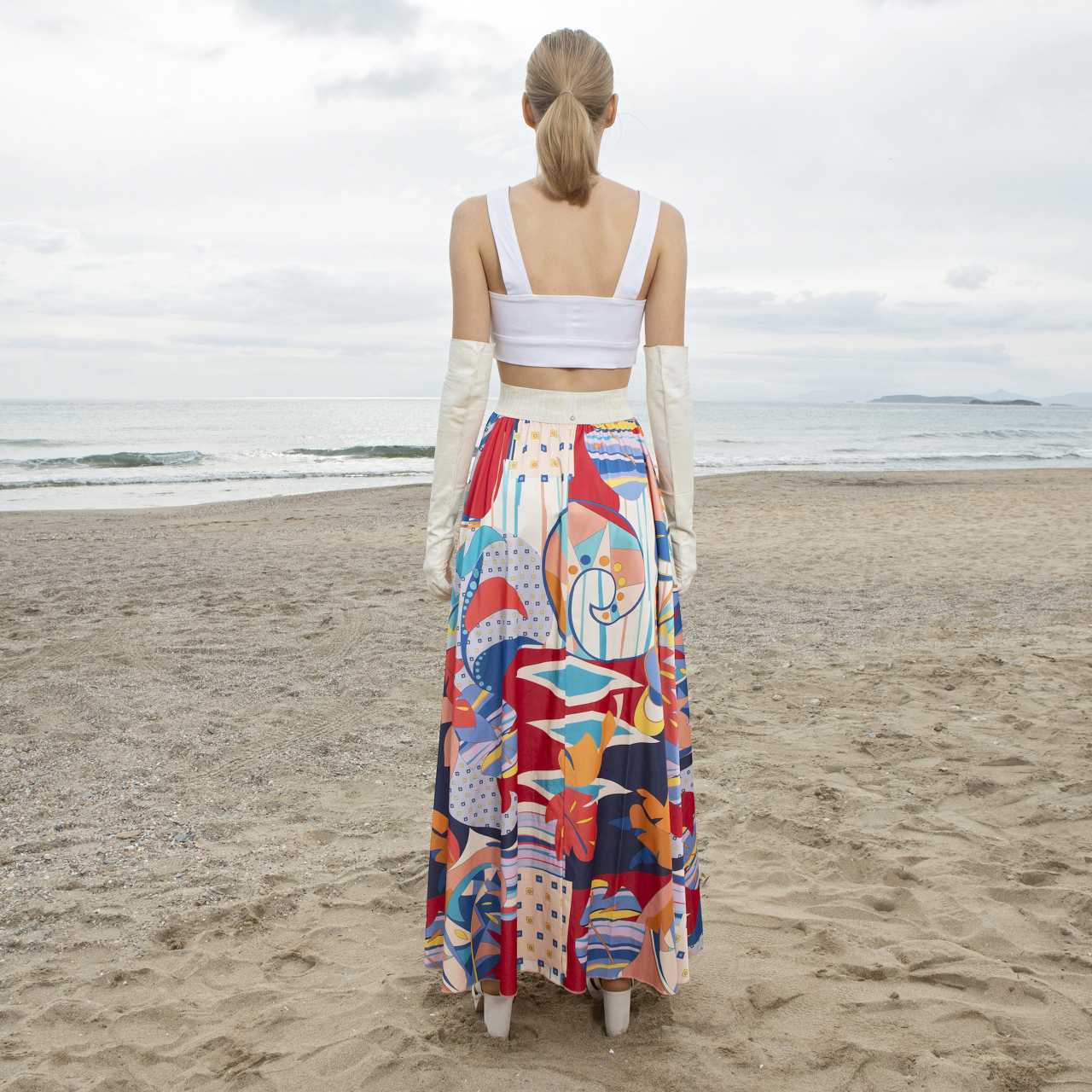 Product preview: Tulle Tutu Skirt Maxi Patterned Shades of Orange Skirt