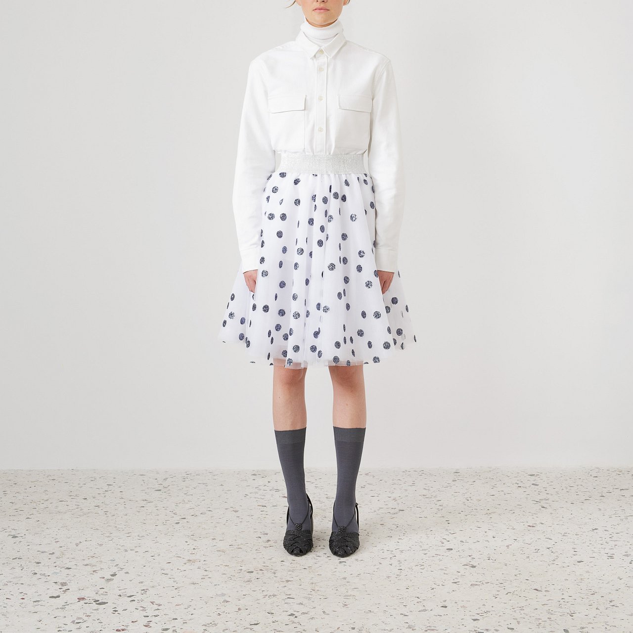 Product preview: Tulle Tutu Skirt White Glitter Polka Short