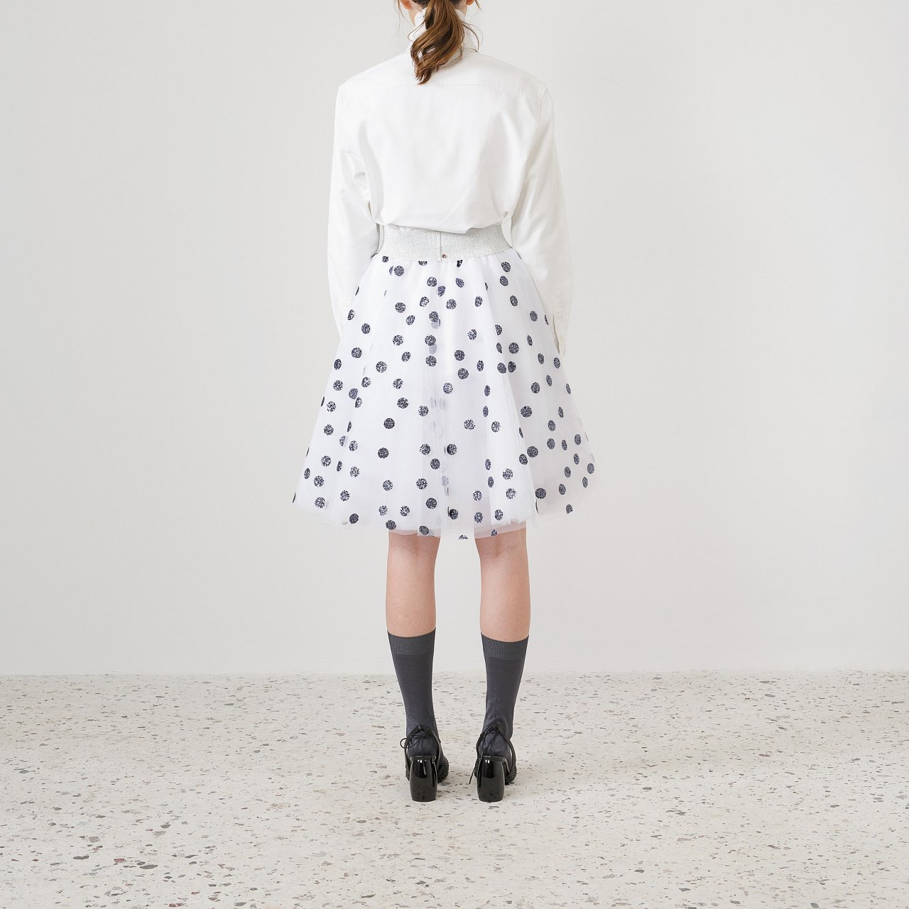 Product preview: Tulle Tutu Skirt White Glitter Polka Short