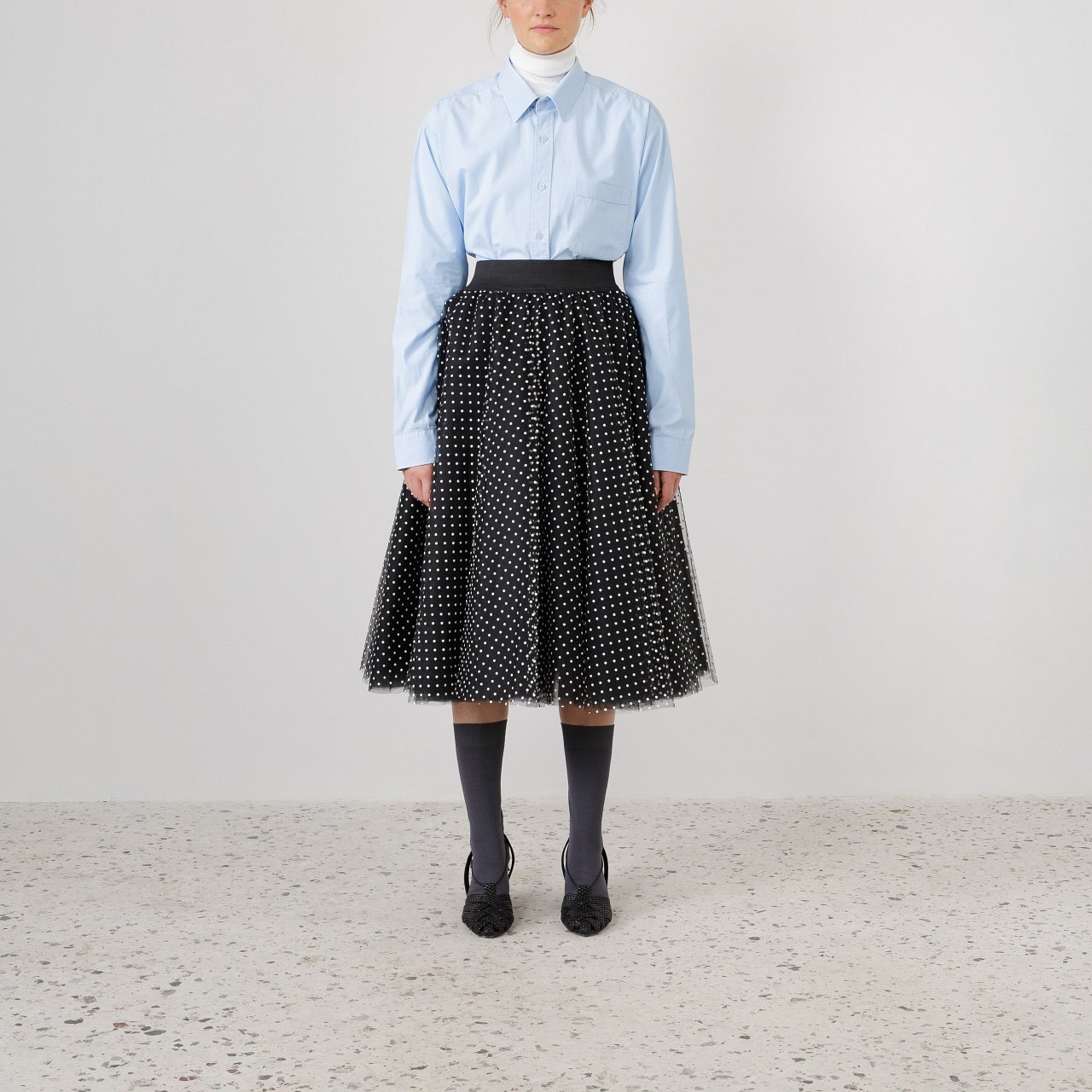 Product preview: Tulle Tutu Skirt Black Polka Midi