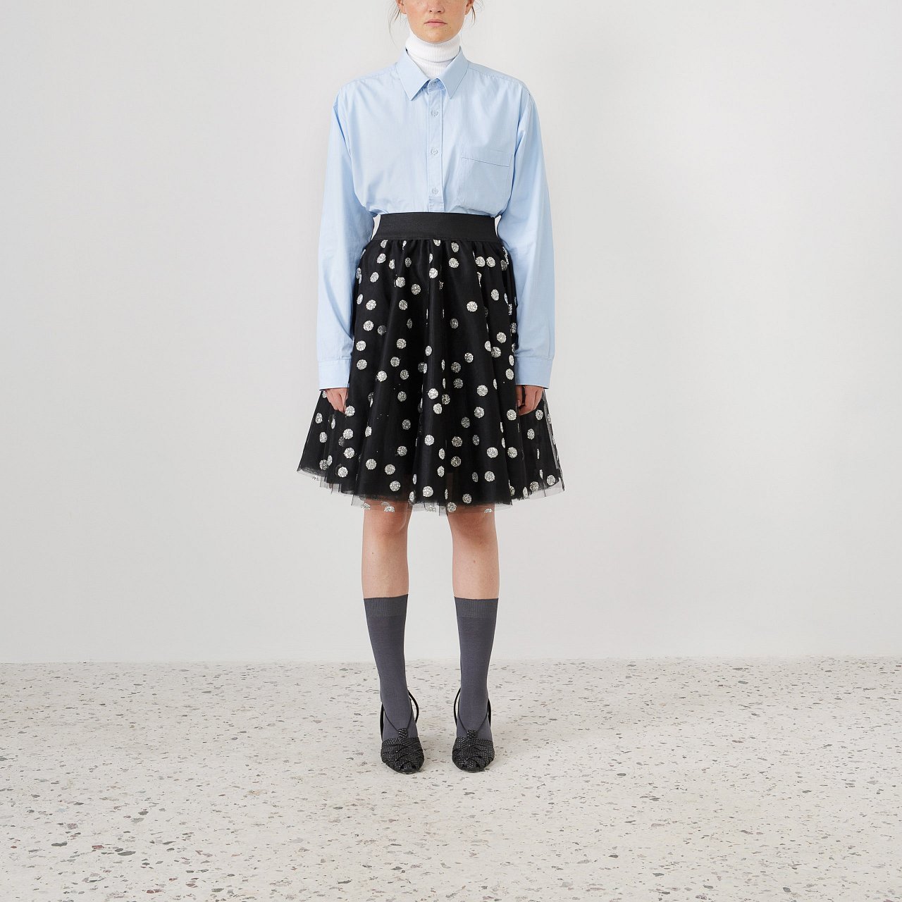Product preview: Tulle Tutu Skirt Black Glitter Polka Short