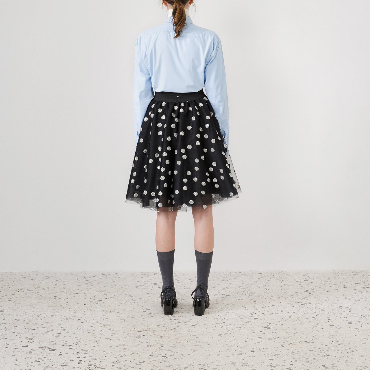 Product preview: Tulle Tutu Skirt Black Glitter Polka Short