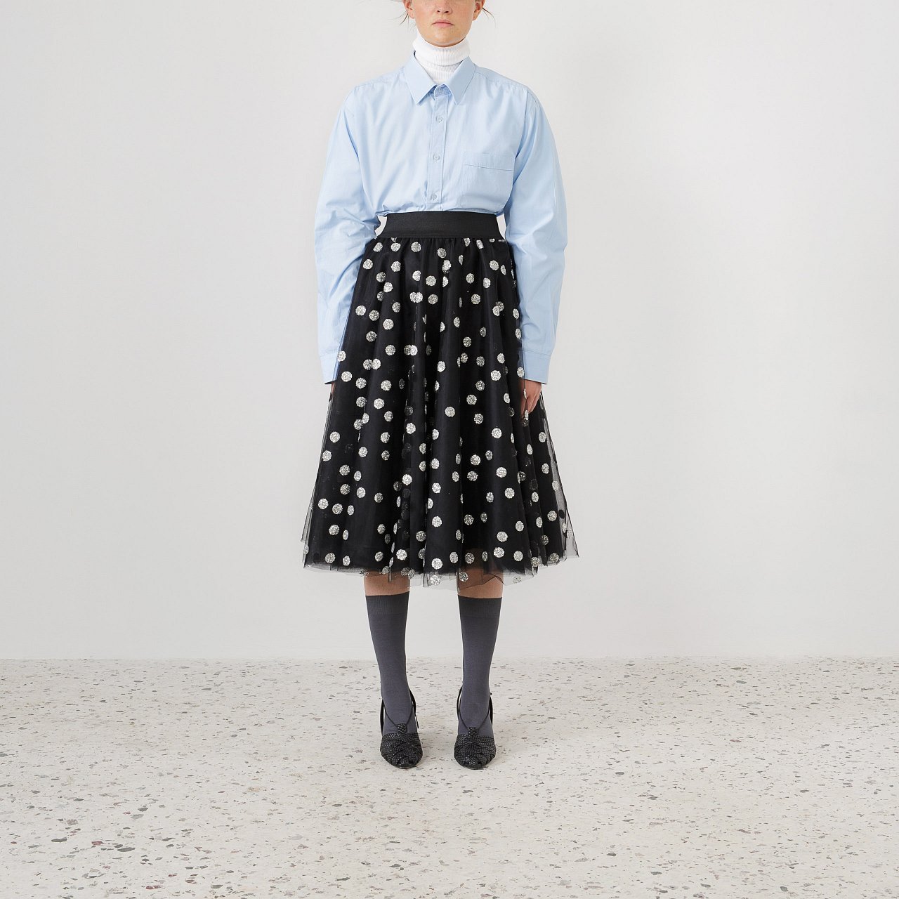Product preview: Tulle Tutu Skirt Black Glitter Polka Midi
